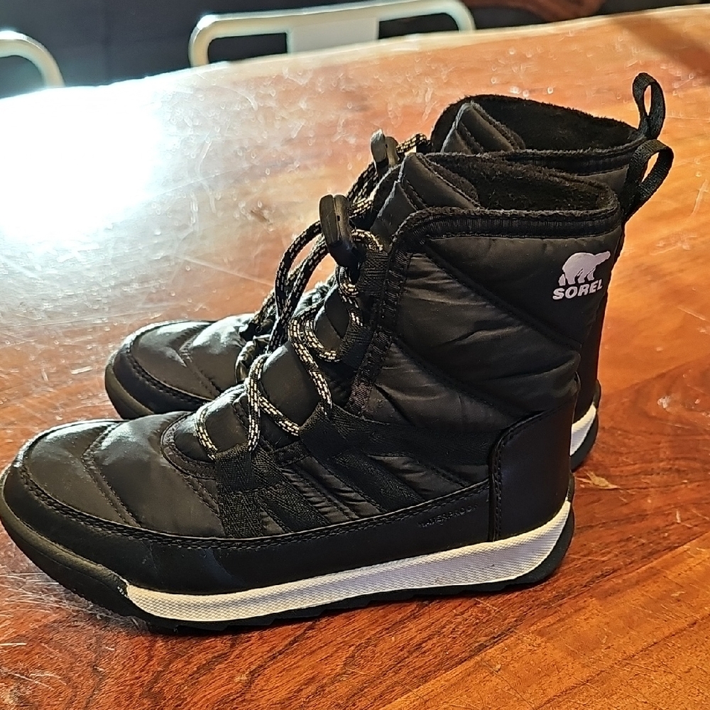 Sorel Kids Black and White Winter Boots